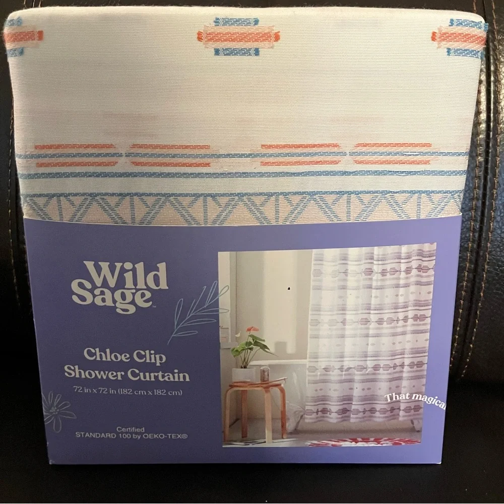 Wild Sage Shower Curtain with Hooks